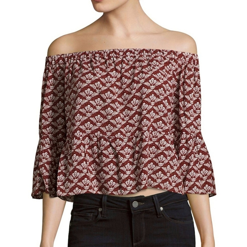Likely Folk Floral Off the Shoulder Blouse